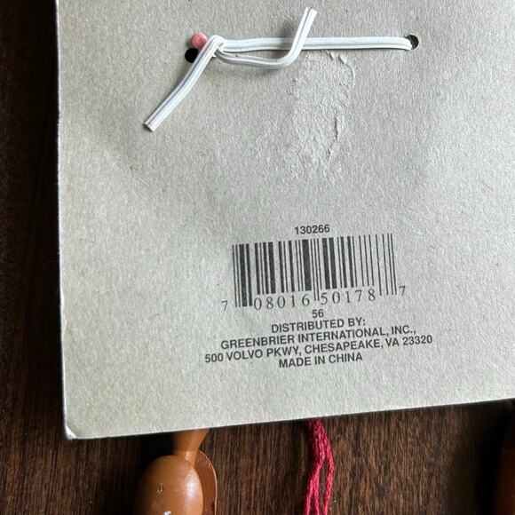 New Christmas Reindeer Vintage Jumping Jack Ornament Painted Wood 7" Body 1980's - Picture 4 of 4